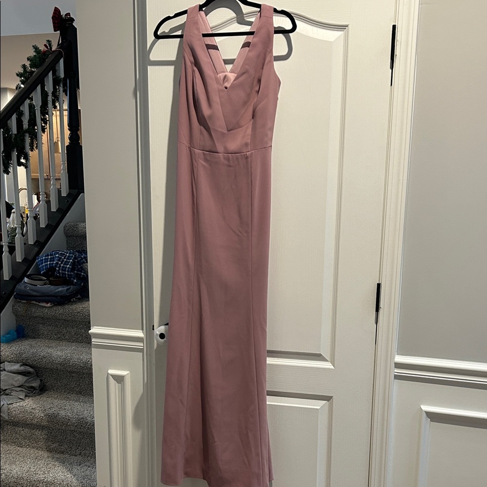 Bella bridesmaid Blush Maxi Dress